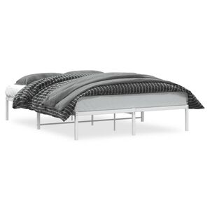 vidaXL Estructura de cama sin colch&oacute;n metal blanco 150x200 cm