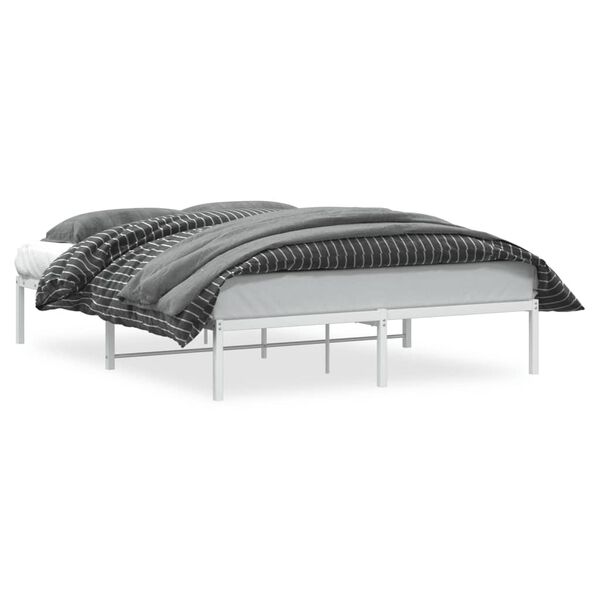 vidaXL Estructura de cama sin colch&oacute;n metal blanco 150x200 cm