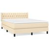 vidaXL Cama box spring con colch&oacute;n tela color crema 140x190 cm