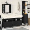 vidaXL Juego de muebles de ba&ntilde;o 4 pcs Roble Negro Madera de ingenier&iacute;a