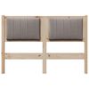 vidaXL Cabecero tapizado Marr&oacute;n 120 cm Madera de pino macizo