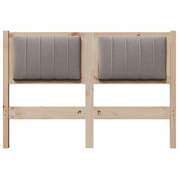 vidaXL Cabecero tapizado Marr&oacute;n 120 cm Madera de pino macizo