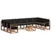 vidaXL Conjunto de sof&aacute;s de exterior 11 uds. Natural y negro