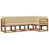 vidaXL Conjunto de sof&aacute;s de exterior 5 uds. Natural y Beige