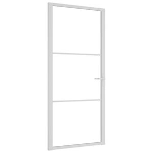 vidaXL Puerta interior vidrio EGS y aluminio blanco 93x201,5 cm