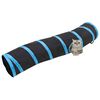 vidaXL Túnel para gatos con forma de S poliéster negro y azul 122 cm
