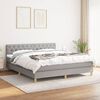 vidaXL Cama box spring con colch&oacute;n tela gris claro 160x200 cm