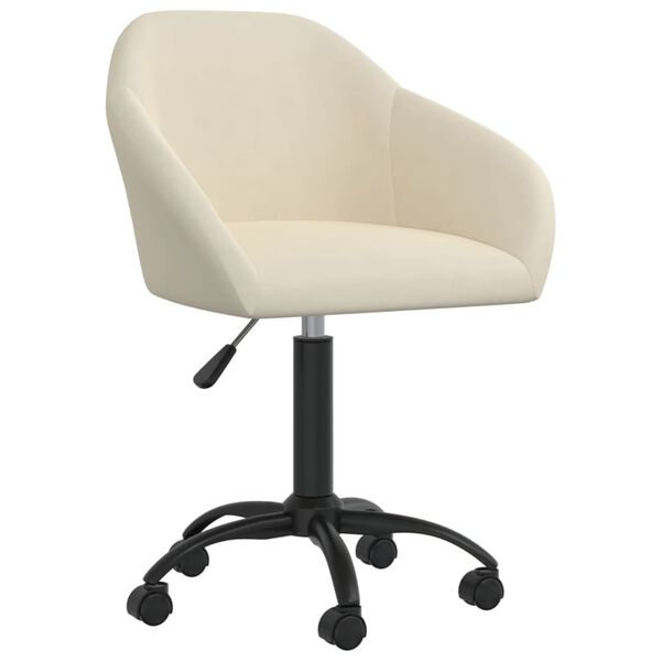 vidaXL Sillas de comedor giratorias 4 unidades terciopelo color crema