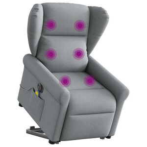 vidaXL Sill&oacute;n de masaje el&eacute;ctrico reclinable elevable tela gris claro
