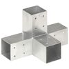vidaXL Conectores de postes en X 4 uds metal galvanizado 71x71 mm
