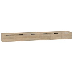 vidaXL Armarios de pared 2 uds contrachapada roble Sonoma 102x30x20 cm