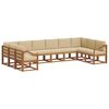 vidaXL Conjunto de sof&aacute;s de exterior 10 uds. Natural y Beige