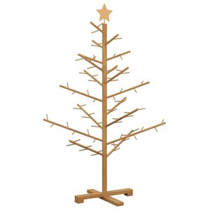 vidaXL &Aacute;rbol de Navidad de madera Marr&oacute;n 125 cm Madera maciza de pino