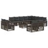 vidaXL Conjunto de sof&aacute;s de jard&iacute;n 13 uds. Gris rat&aacute;n sint&eacute;tico