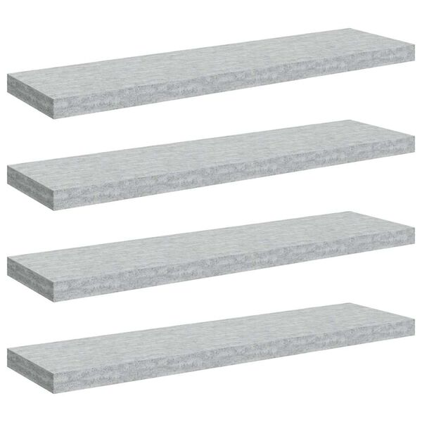 vidaXL Estantes flotantes pared 4 uds gris hormig&oacute;n MDF 90x23,5x3,8 cm