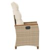 vidaXL Silla de jard&iacute;n reclinable Beige y Crema 64 x 57,5 x 112 cm
