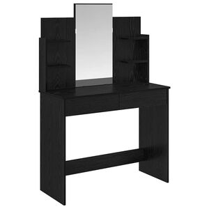 vidaXL Mesa de Vestir con Espejo Roble Negro 96 x 39 x 142 cm