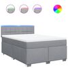 vidaXL Cama box spring con colch&oacute;n tela gris claro 140x200 cm