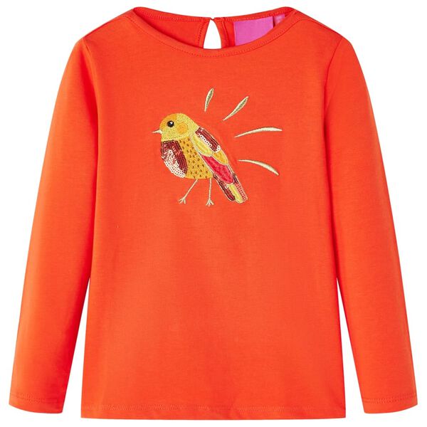 Camiseta infantil de manga larga naranja oscuro 92