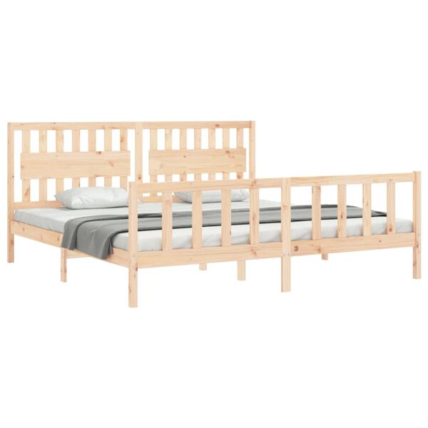 vidaXL Estructura de cama sin colch&oacute;n madera maciza de pino 200x200 cm