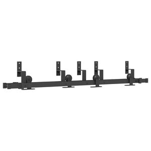 vidaXL Kit de herrajes para puertas correderas acero negro 152,5 cm