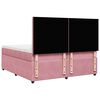 vidaXL Cama box spring con colch&oacute;n terciopelo rosa 200x200 cm
