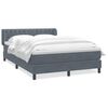 vidaXL Cama box spring con colch&oacute;n terciopelo gris oscuro 160x210 cm