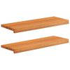 vidaXL Alfeizares 2 uds. Marr&oacute;n Claro 70 x 30 x 2 cm