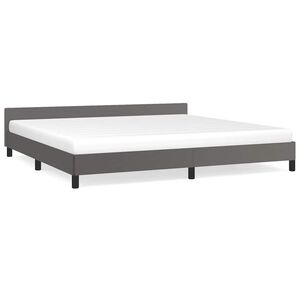 vidaXL Estructura de cama con cabecero sin colch&oacute;n gris 200x200 cm