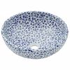 vidaXL Lavabo sobre encimera redondo cerámica blanco y azul Φ41x14 cm