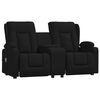 vidaXL Sillón reclinable masaje 2 plazas con portavasos cuero PE negro