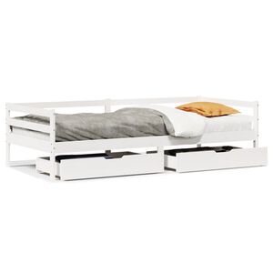 vidaXL Sof&aacute; cama con cajones madera maciza de pino 90x200 cm