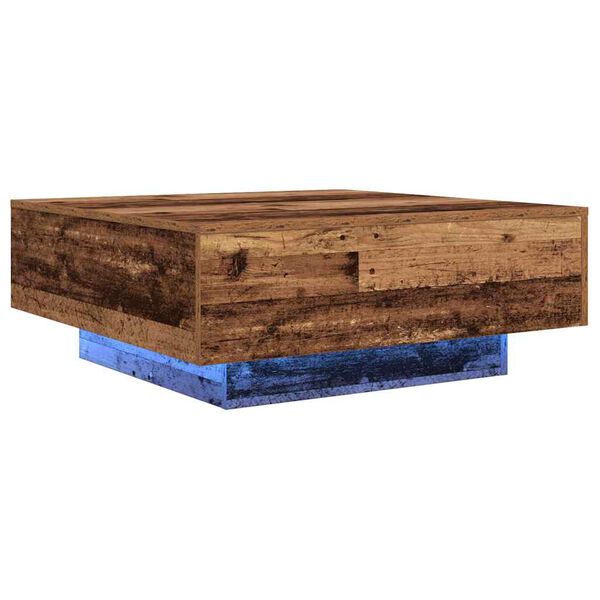 vidaXL Mesa de Café Madera Antigua y Azul 80 x 80 x 31 cm