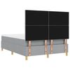 vidaXL Cama tipo Box Spring con colch&oacute;n Gris claro 160 x 200 cm tela