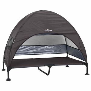 vidaXL Cama Elevada para Perros 127 x 81 x 108 cm Tela y acero Marr&oacute;n