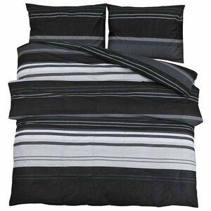 vidaXL 2 uds. 200 x 200 cm + 80 x 80 cm 100% Cotton Black Stripes