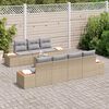 vidaXL Conjunto de sof&aacute;s de jard&iacute;n con coj&iacute;n 8 pcs Beige Polirat&aacute;n