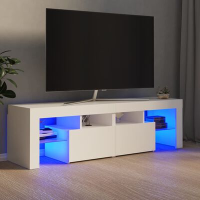 vidaXL Mueble de TV con luces LED blanco 140x36,6x40 cm