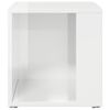 vidaXL Mesa auxiliar madera contrachapada blanco brillo 33x33x34,5 cm