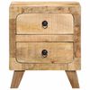 vidaXL Mesita de noche de madera maciza de mango rugosa 40x32x46 cm