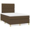 vidaXL Cama box spring con colch&oacute;n tela marr&oacute;n oscuro 120x190 cm