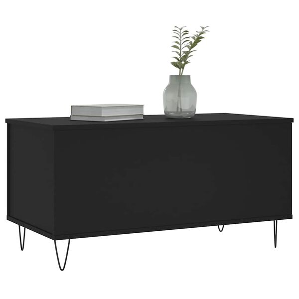 vidaXL Mesa de centro madera contrachapada negro 90x44,5x45 cm