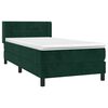 vidaXL Cama box spring con colch&oacute;n terciopelo verde oscuro 80x200 cm