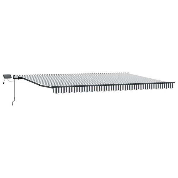 vidaXL Toldo retr&aacute;ctil manual con luz LED antracita y blanco 500x300cm