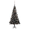 vidaXL &Aacute;rbol de Navidad preiluminado con luces y bolas negro 180 cm