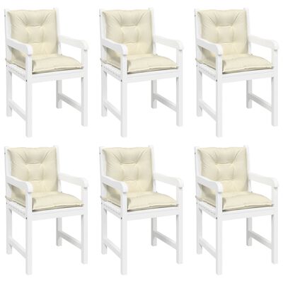 vidaXL Cojines para sillas de jardín 6 uds color crema 100x50x7 cm
