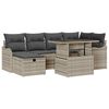vidaXL Conjunto de sof&aacute; de jard&iacute;n con coj&iacute;n 7 pcs Gris claro Polirat&aacute;n