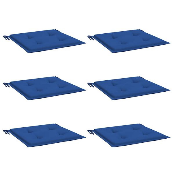 vidaXL Cojines de silla de jardín 6 uds tela Oxford azul 40x40x4 cm