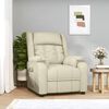 vidaXL Sillón de masaje de cuero sintético crema