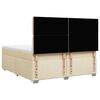 vidaXL Cama box spring con colch&oacute;n tela color crema 200x200 cm